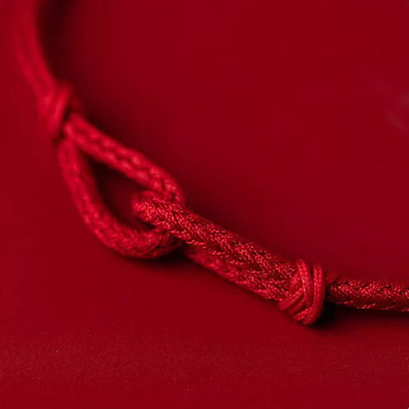 KarmaRipple's Handmade 925 Sterling Silver Bamboo Design Red String Fortune Woven Bracelet p14