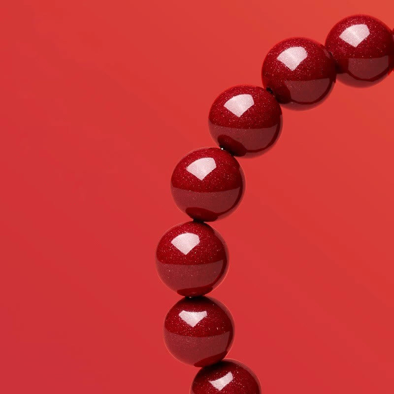 KarmaRipple's Cinnabar Bead Hetian Jade Year Of The Snake Blessing Bracelet p11