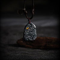 KarmaRipple's 999 Sterling Silver 24k Gold Auspicious Clouds Protection Pendant Necklace