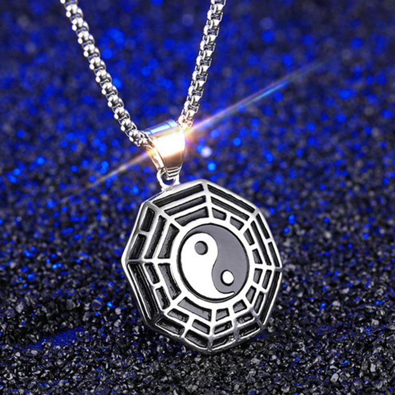 KarmaRipple's Titanium Steel Bagua Yin Yang Pattern Balance Pendant Necklace p11