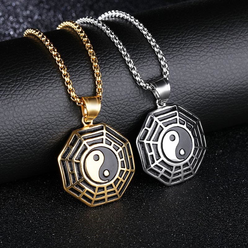 KarmaRipple's Titanium Steel Bagua Yin Yang Pattern Balance Pendant Necklace p19