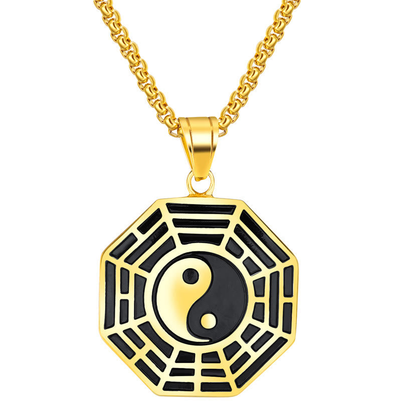 KarmaRipple's Titanium Steel Bagua Yin Yang Pattern Balance Pendant Necklace p7