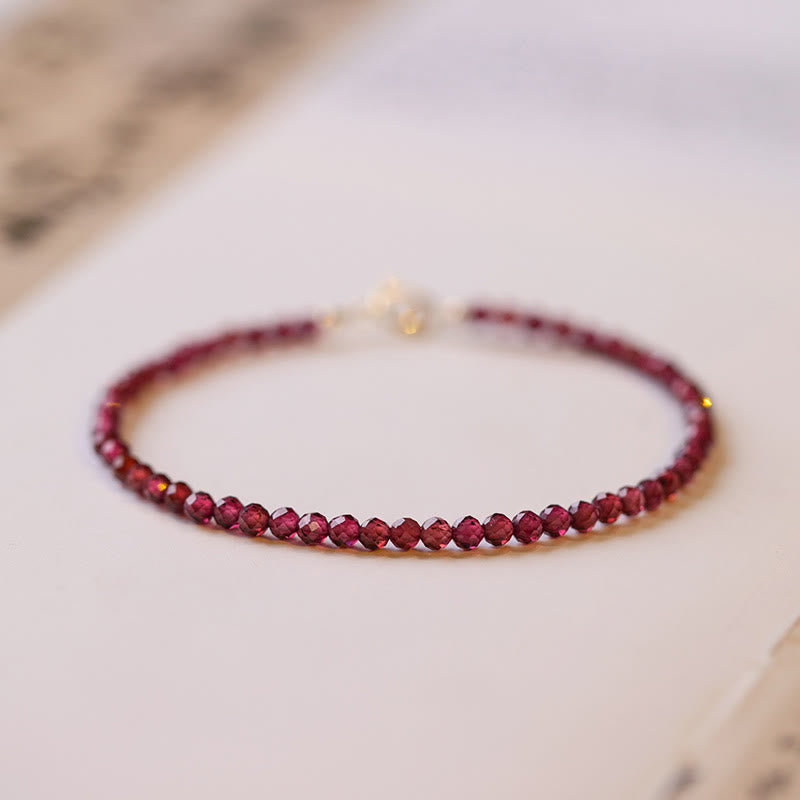 KarmaRipple's 3mm Authentic Small Garnet Ultra-Thin Beadwork Protection Bracelet p15