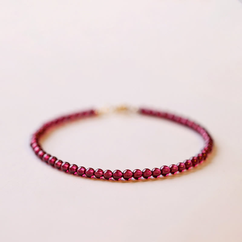 KarmaRipple's 3mm Authentic Small Garnet Ultra-Thin Beadwork Protection Bracelet p13
