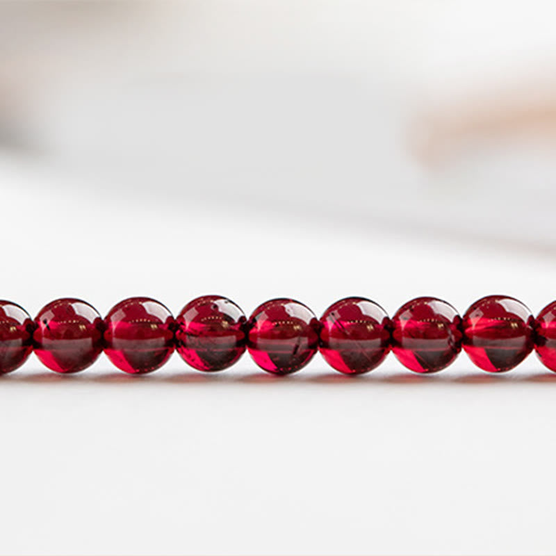 KarmaRipple's 3mm Authentic Small Garnet Ultra-Thin Beadwork Protection Bracelet p6