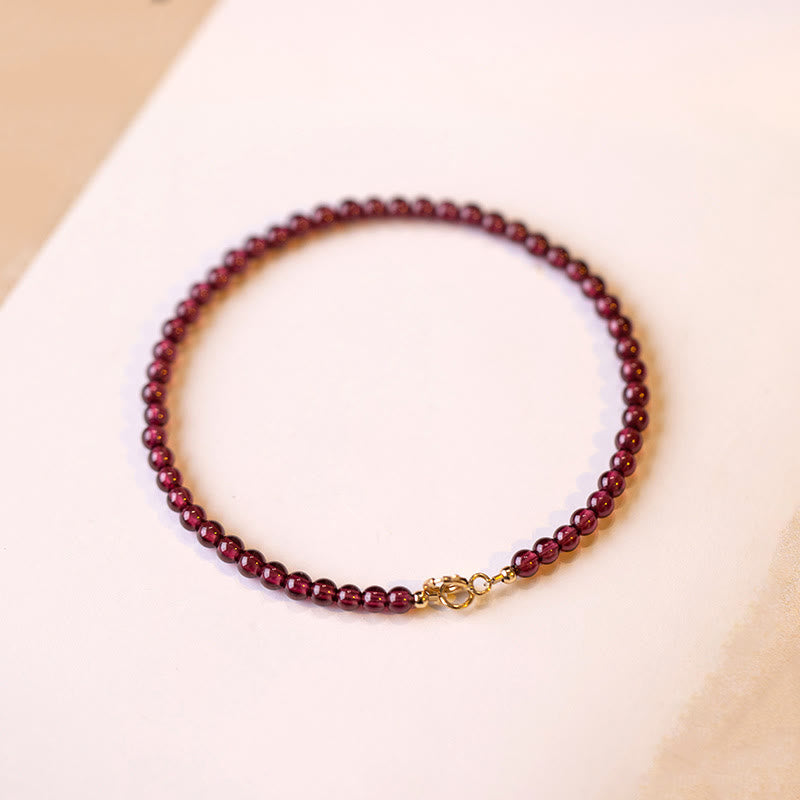 KarmaRipple's 3mm Authentic Small Garnet Ultra-Thin Beadwork Protection Bracelet p5