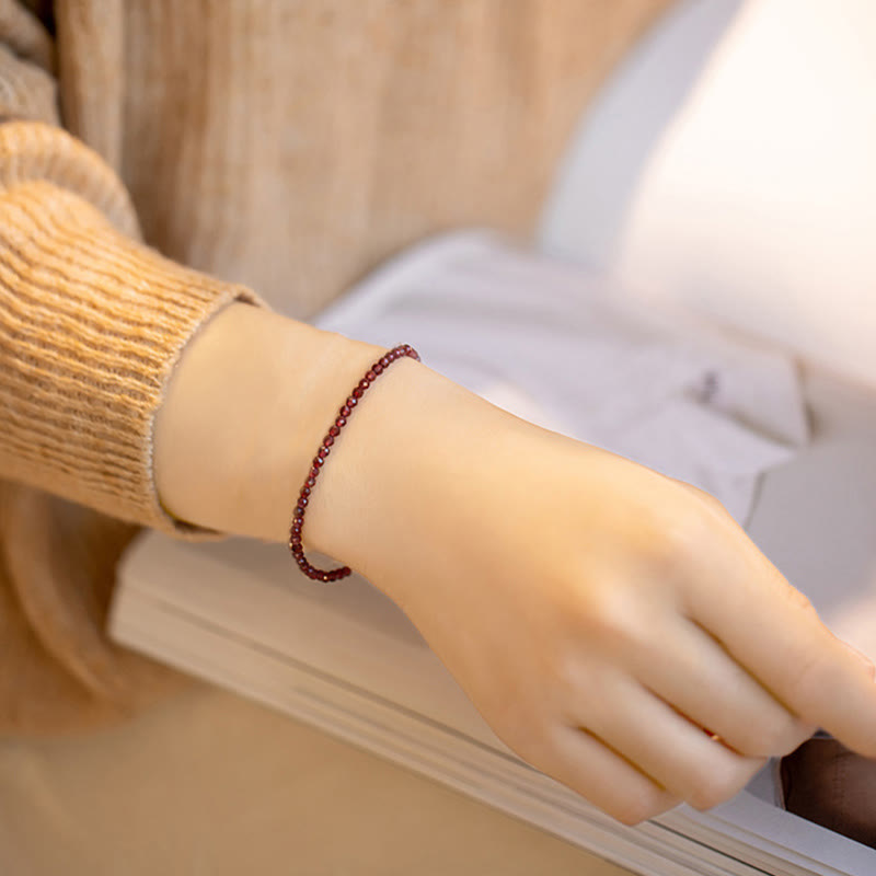 KarmaRipple's 3mm Authentic Small Garnet Ultra-Thin Beadwork Protection Bracelet p11