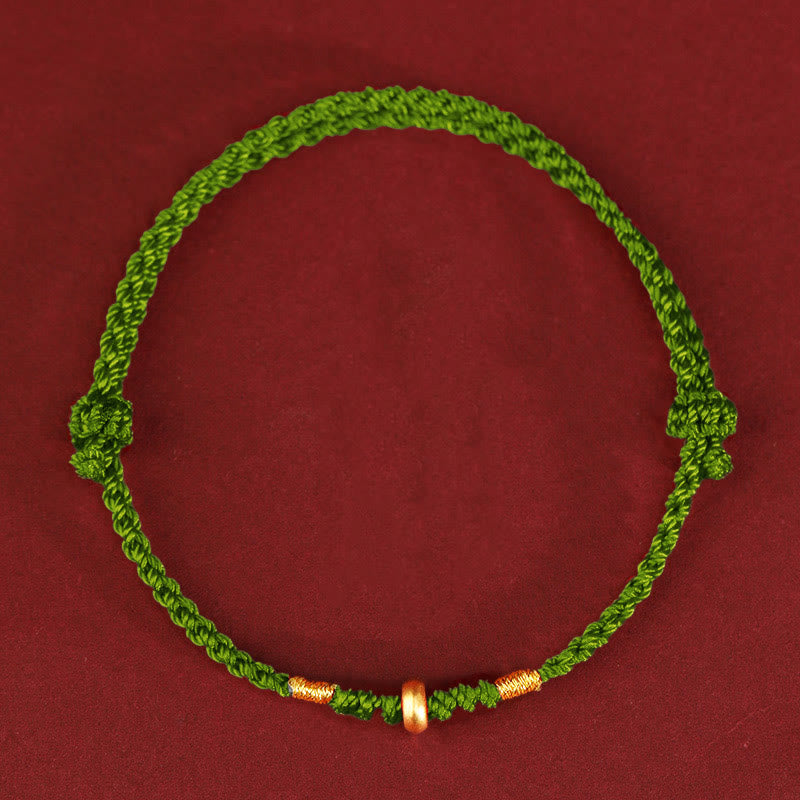 KarmaRipple's 999 Gold Small Fortunate Beadwork String Protection Fortune Woven Bracelet Anklet p26