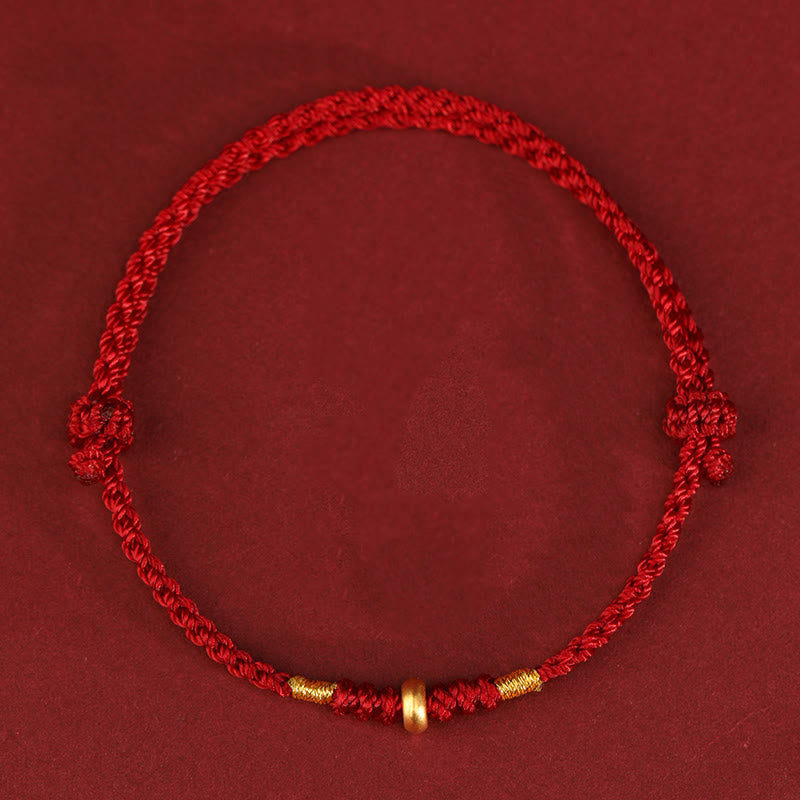 KarmaRipple's 999 Gold Small Fortunate Beadwork String Protection Fortune Woven Bracelet Anklet p22