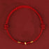 999 Gold Bracelet(Wrist Circumference 14-18cm) / Dark Red Rope
