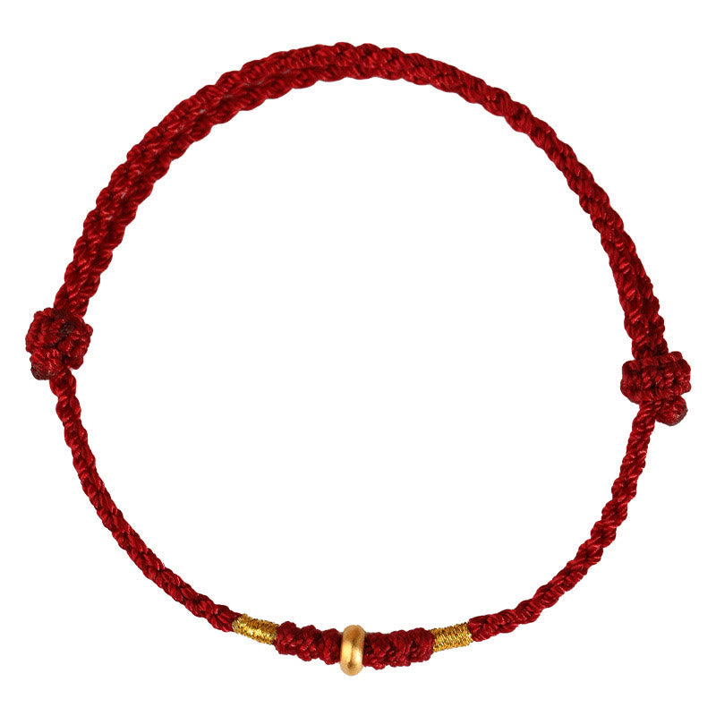 KarmaRipple's 999 Gold Small Fortunate Beadwork String Protection Fortune Woven Bracelet Anklet p8