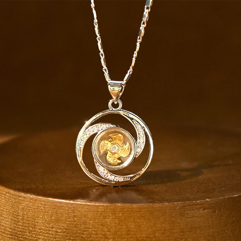 KarmaRipple's Gold plated Bronze Brass Rotatable Windmill Fortune Pendant Necklace p19