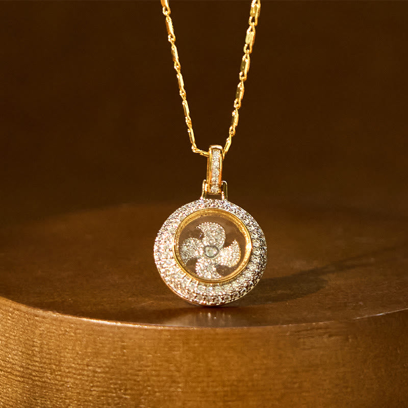 KarmaRipple's Gold plated Bronze Brass Rotatable Windmill Fu Balance Pendant Necklace p2