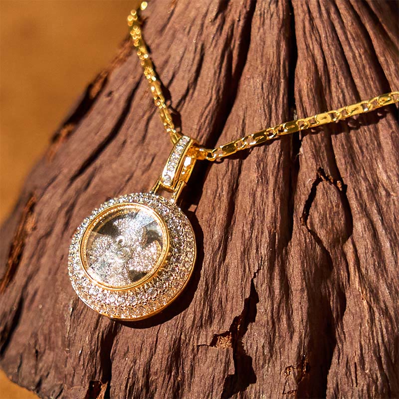 KarmaRipple's Gold plated Bronze Brass Rotatable Windmill Fu Balance Pendant Necklace p5