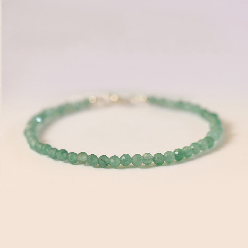 KarmaRipple's 3mm Small Green Aventurine Ultra-Thin Beadwork Fortune Bracelet p1