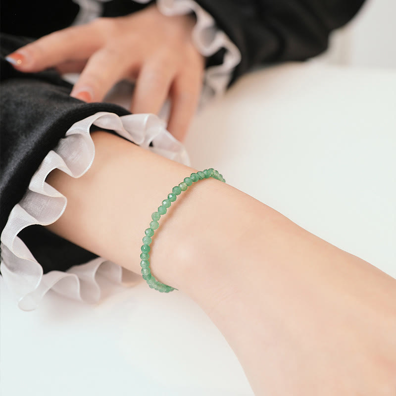 KarmaRipple's 3mm Small Green Aventurine Ultra-Thin Beadwork Fortune Bracelet p6