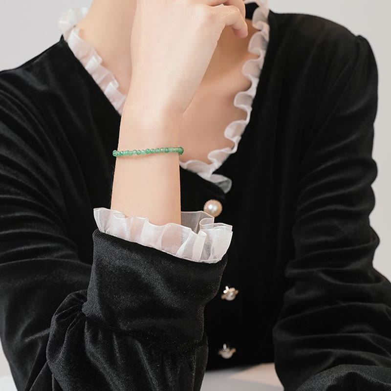 KarmaRipple's 3mm Small Green Aventurine Ultra-Thin Beadwork Fortune Bracelet p9