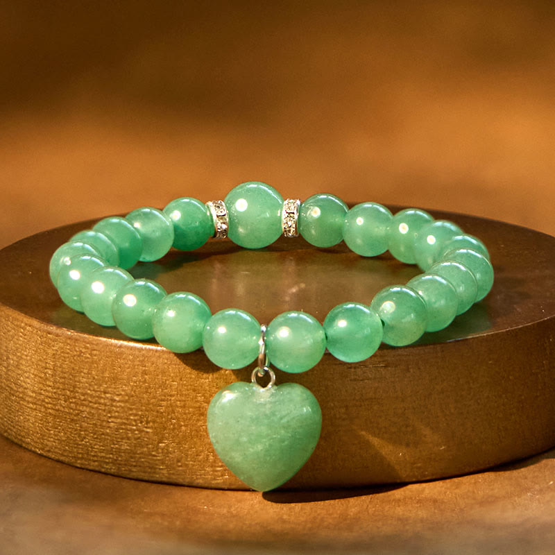 KarmaRipple's Various Gemstone Green Aventurine Love Heart Balance Bracelet p8