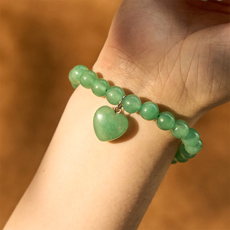 KarmaRipple's Various Gemstone Green Aventurine Love Heart Balance Bracelet p11