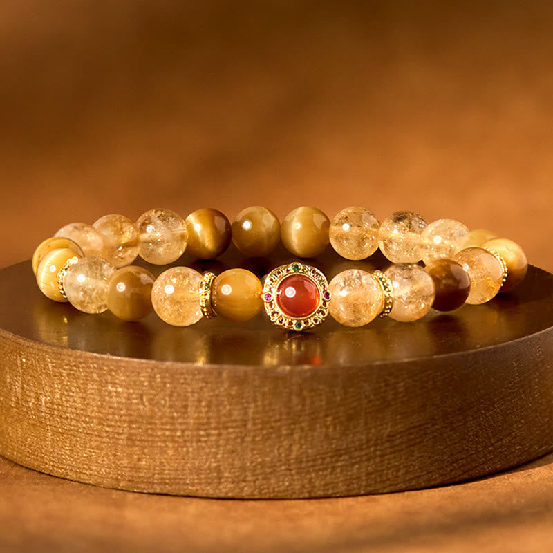 KarmaRipple's Citrine Tiger Eye Red Agate Generosity Bracelet p1