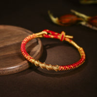 KarmaRipple's Tibetan Colorful Gold Thread Dragon Scale Weave Protection Woven Bracelet