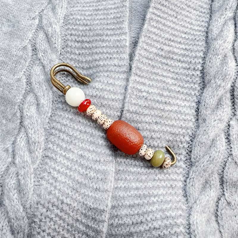 KarmaRipple's Bodhi Seed Agate Calm Balance Brooch p1