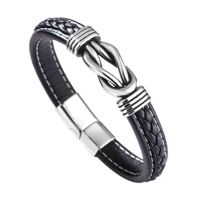 KarmaRipple's Fashion Titanium Steel Leather Strengthen Bracelet p8