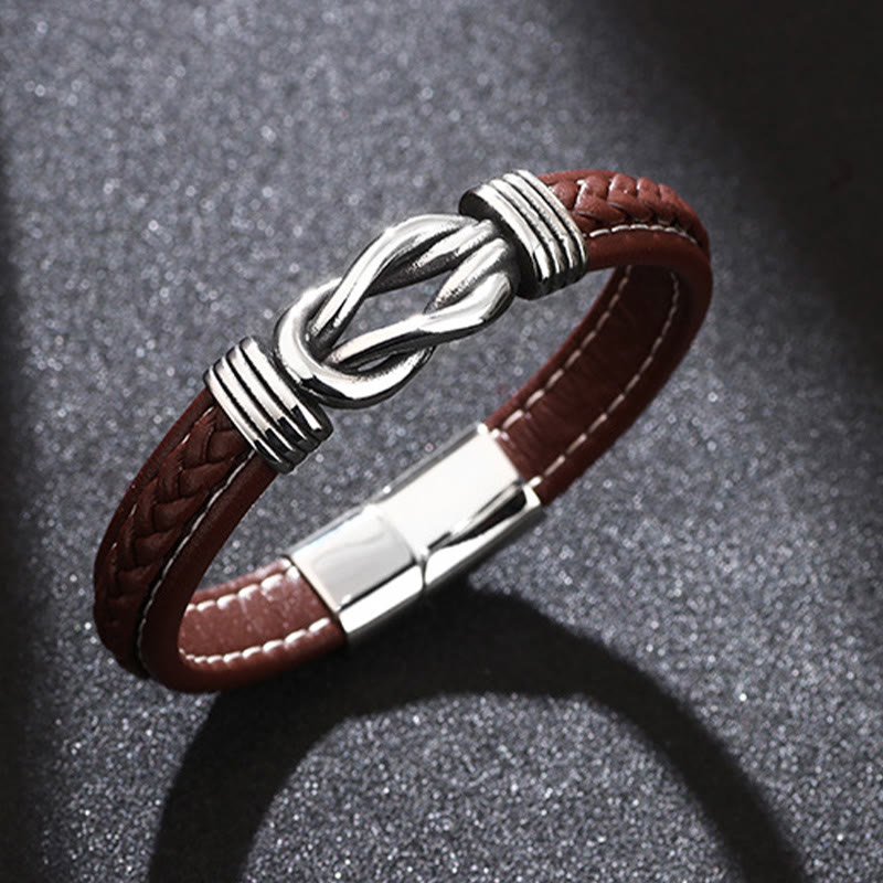 KarmaRipple's Fashion Titanium Steel Leather Strengthen Bracelet p11