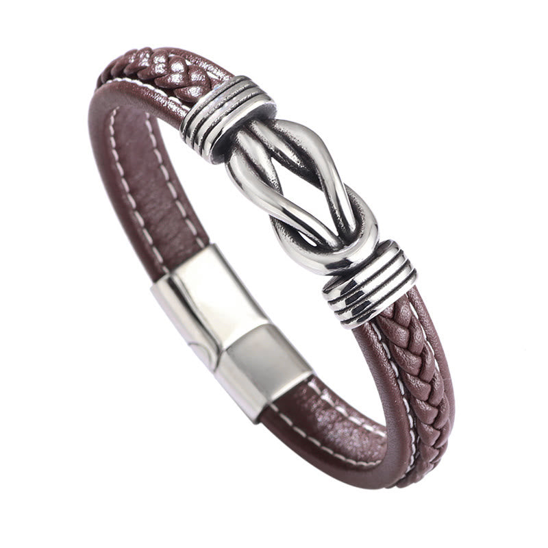 KarmaRipple's Fashion Titanium Steel Leather Strengthen Bracelet p3