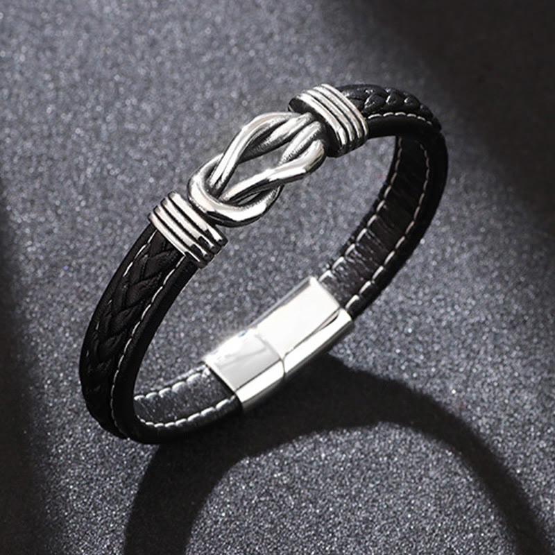KarmaRipple's Fashion Titanium Steel Leather Strengthen Bracelet p14