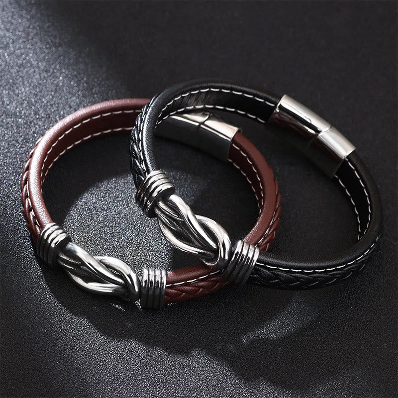 KarmaRipple's Fashion Titanium Steel Leather Strengthen Bracelet p5