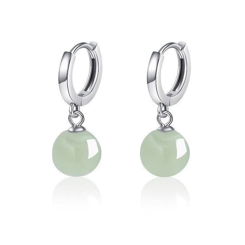 KarmaRipple's Round Jade Bead Prosperity Earrings p9