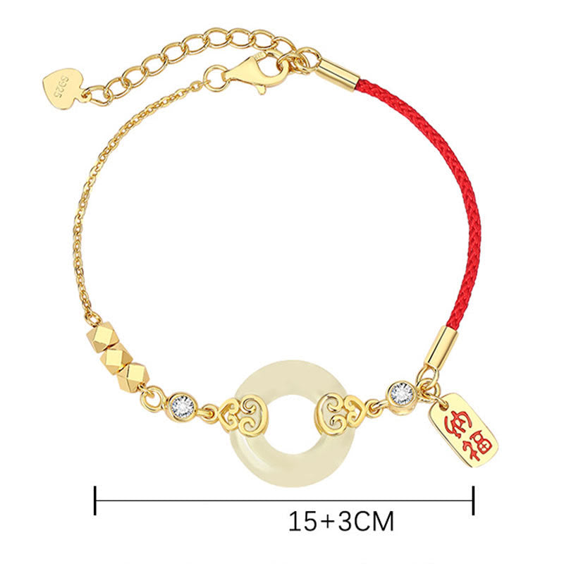 KarmaRipple's 925 Sterling Silver Authentic Hetian Jade Gourd Peace Buckle Zircon Fortune Bracelet Pendant Necklace Earrings p8