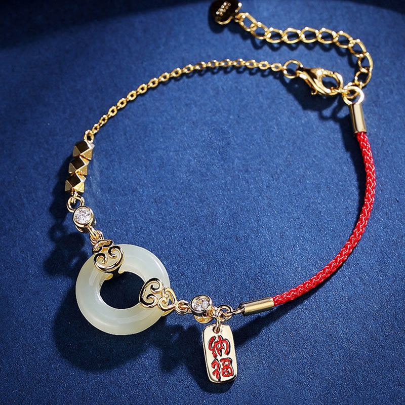 KarmaRipple's 925 Sterling Silver Authentic Hetian Jade Gourd Peace Buckle Zircon Fortune Bracelet Pendant Necklace Earrings p5