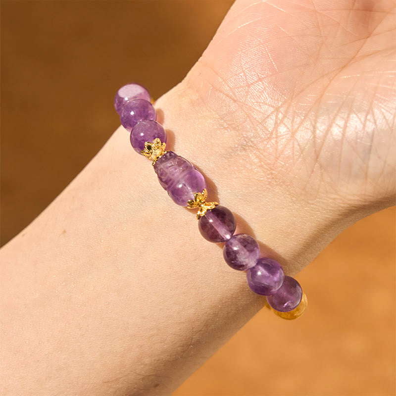 KarmaRipple's Citrine Amethyst Pixiu Prosperity Bracelet p6