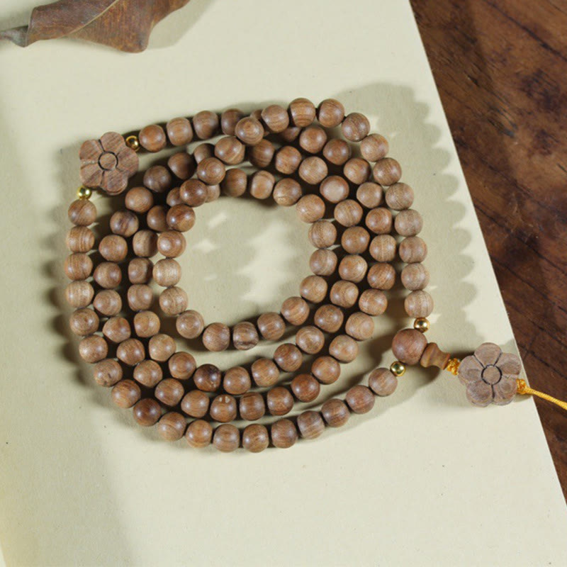 KarmaRipple's Sandalwood Plum Blossom Talisman Balancing Mala Bracelet p2