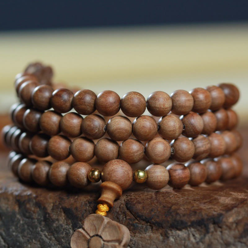 KarmaRipple's Sandalwood Plum Blossom Talisman Balancing Mala Bracelet p5