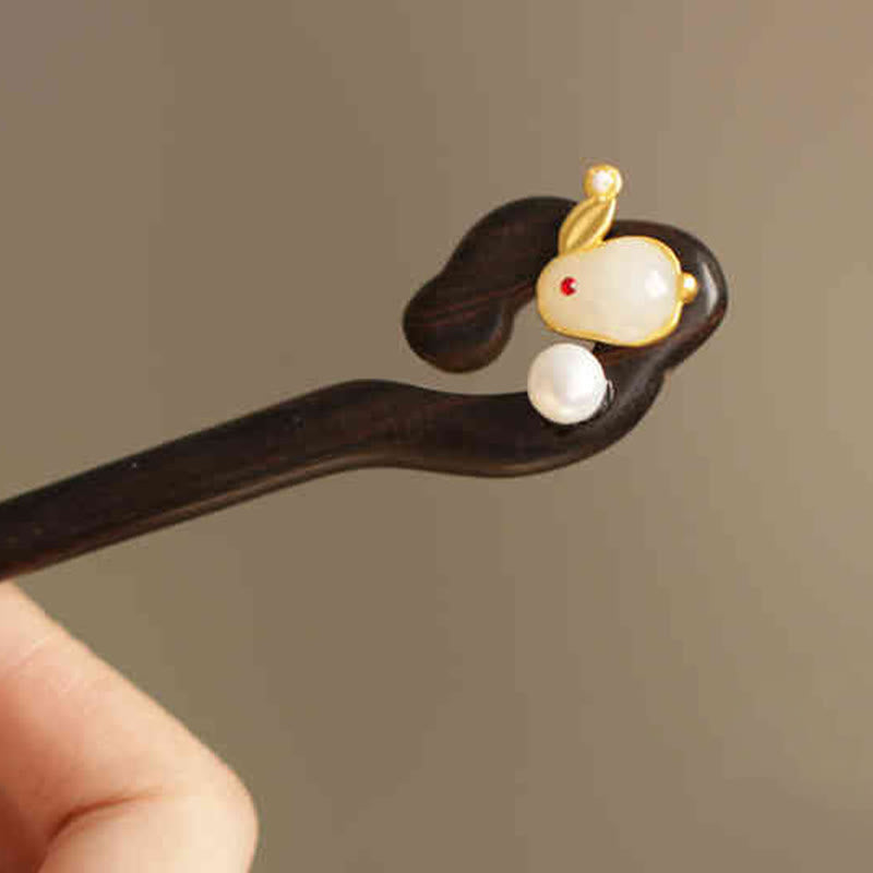 KarmaRipple's Auspicious Cloud Sandalwood Rabbit Protection Hairpin p41