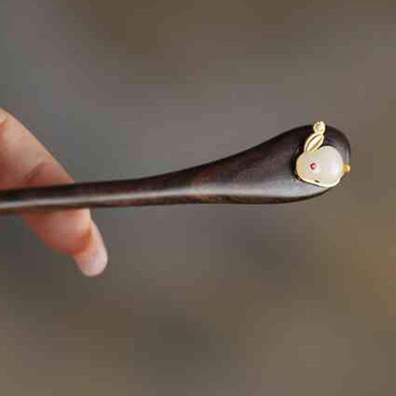 KarmaRipple's Auspicious Cloud Sandalwood Rabbit Protection Hairpin p43