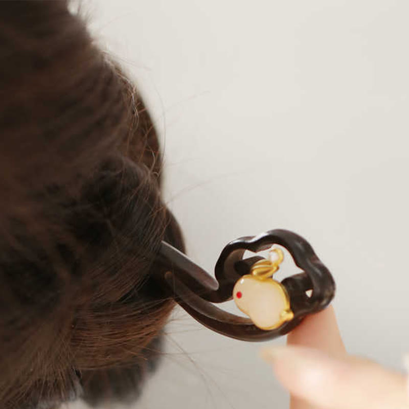 KarmaRipple's Auspicious Cloud Sandalwood Rabbit Protection Hairpin p19