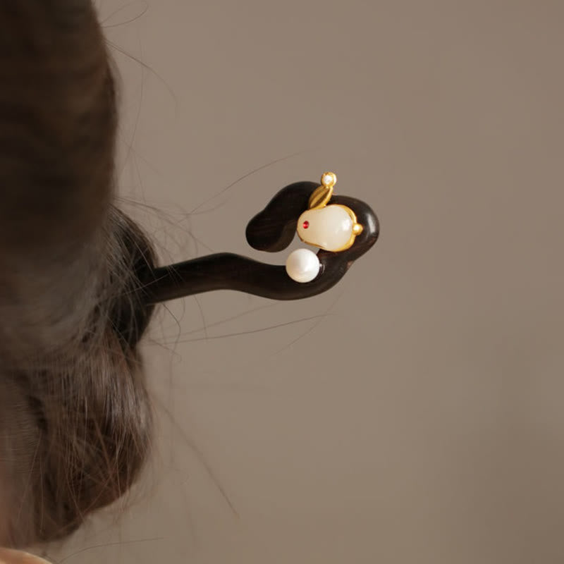 KarmaRipple's Auspicious Cloud Sandalwood Rabbit Protection Hairpin p22