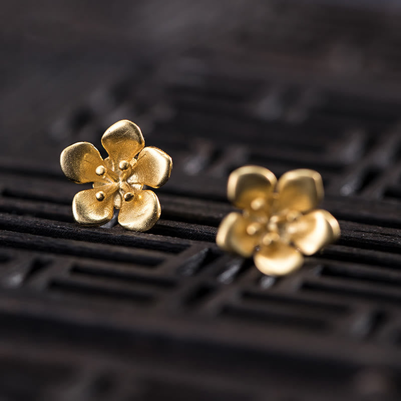 KarmaRipple's 925 Sterling Silver Golden Peach Blossom Balance Earrings p6