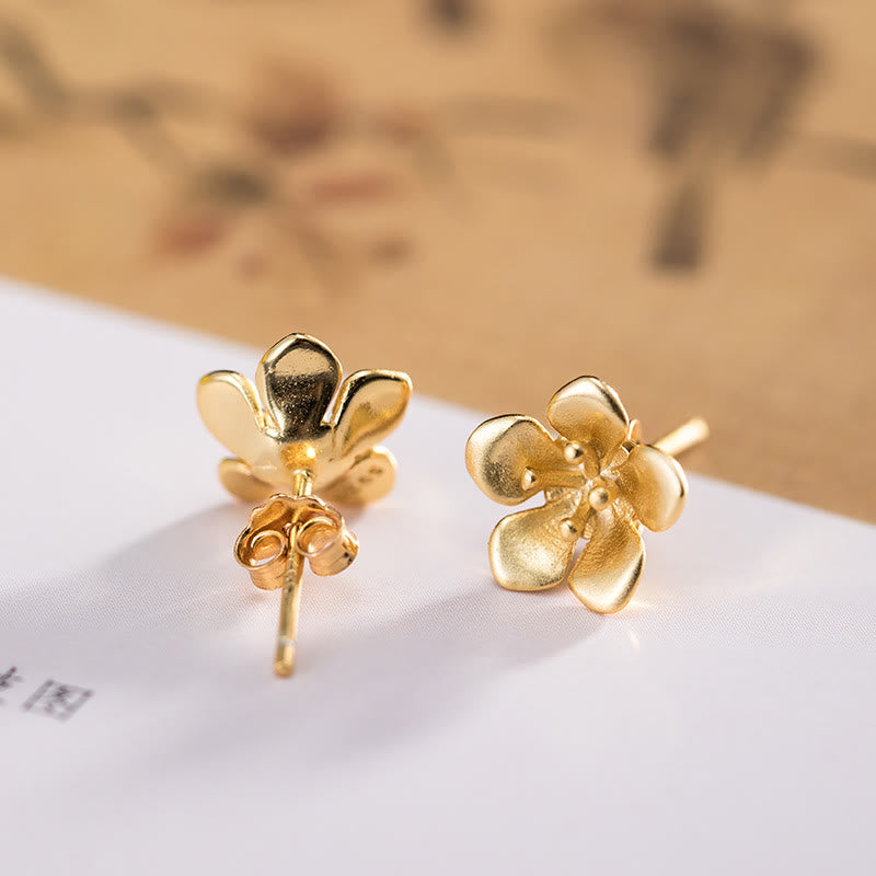 KarmaRipple's 925 Sterling Silver Golden Peach Blossom Balance Earrings p5