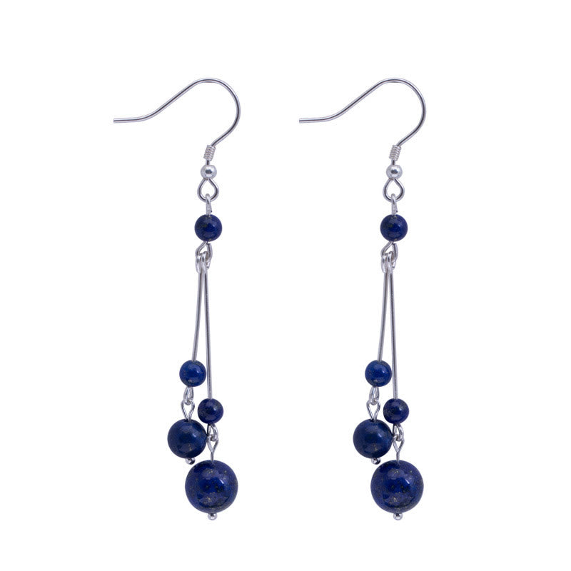 KarmaRipple's 925 Sterling Silver Lazurite Beadwork Serenity Drop Earrings p9