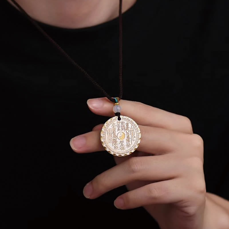 KarmaRipple's Mountain Ghosts Spend Money Yin Yang Bagua Design Bronze Balance Pendant Necklace p5