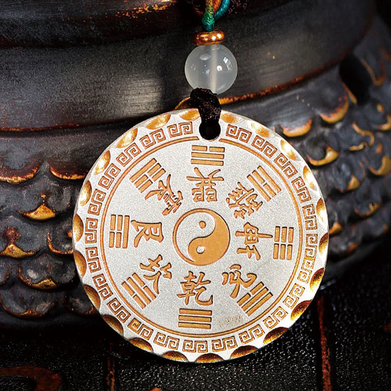 KarmaRipple's Mountain Ghosts Spend Money Yin Yang Bagua Design Bronze Balance Pendant Necklace p10