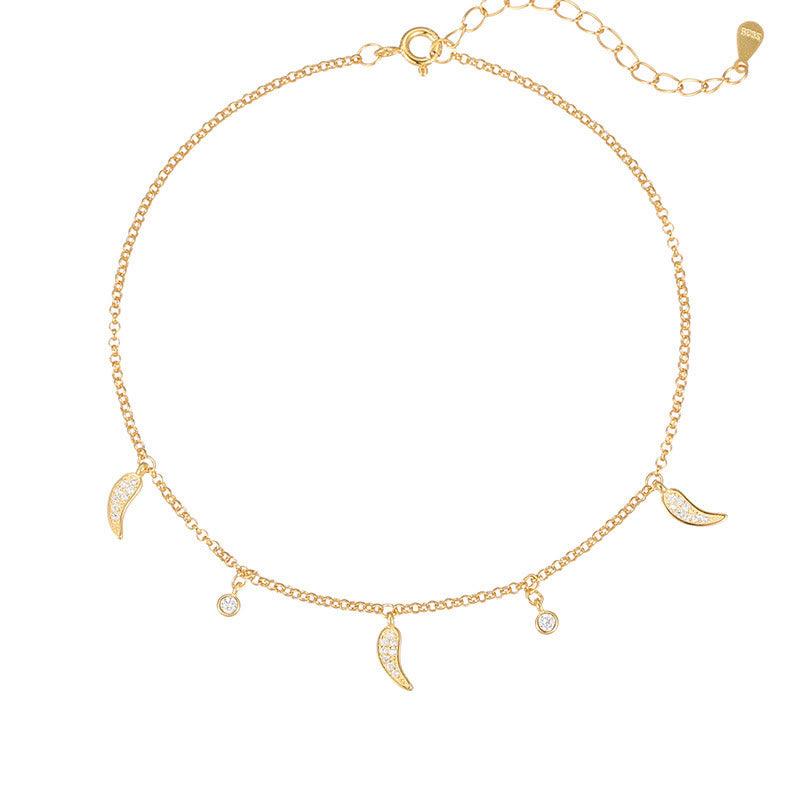 KarmaRipple's 925 Sterling Silver Zircon Little Pepper Talisman Protection Anklet p11