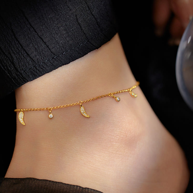 KarmaRipple's 925 Sterling Silver Zircon Little Pepper Talisman Protection Anklet p5