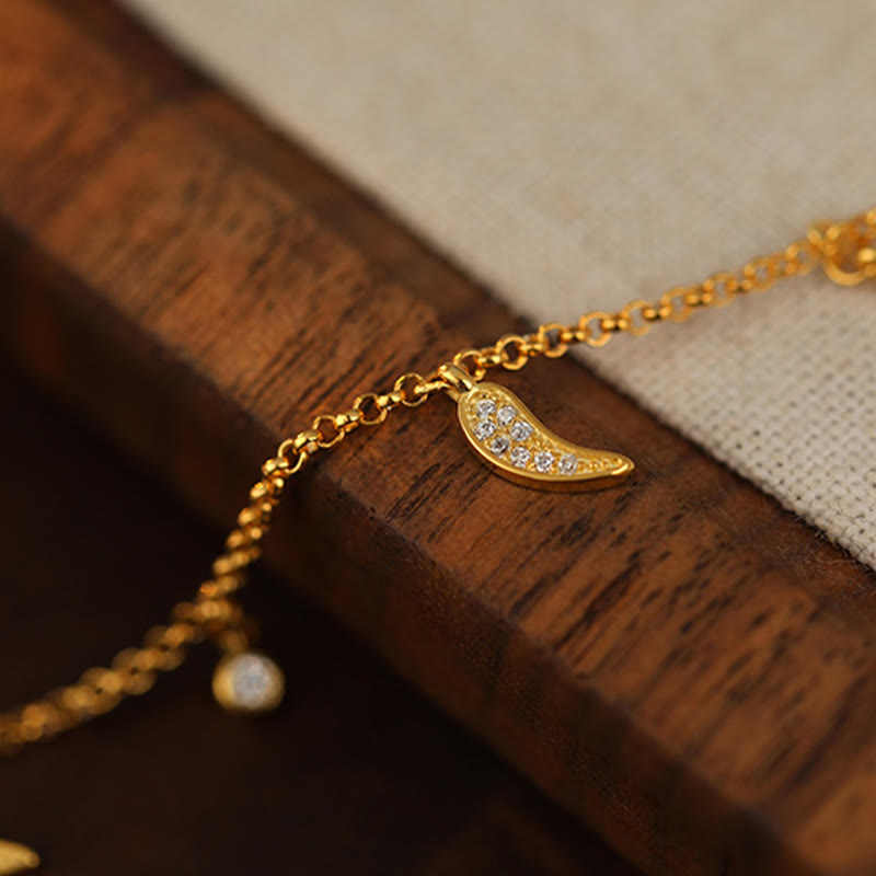 KarmaRipple's 925 Sterling Silver Zircon Little Pepper Talisman Protection Anklet p8