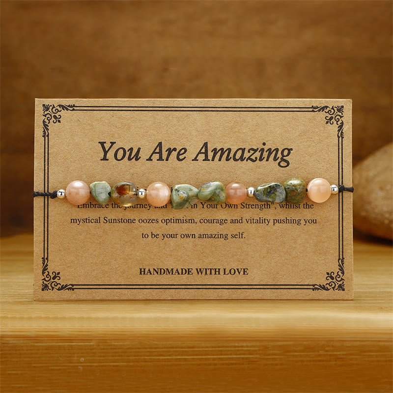 KarmaRipple's You Are Amazing Rhyolite Sun Stone'sitive Bracelet p2